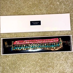 Victoria’s Secret bracelet- multi color, gold.